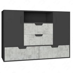 Komoda Nano 120 cm grafit / enigma bezproblémové používání a trvanlivost stylový a funkční doplněk do kanceláře a pokoje teenagera