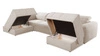 Rohová sedací souprava s funkcí spaní Cetara VI krémová pravá strana pohodlná a stylová rohová sedací souprava s posuvnými opěradly