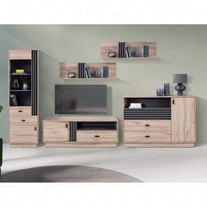 Nástěnná skříňka Estan dub světlý / antracit inovativní nábytek do obývacího pokoje a obývacího pokoje v moderním stylu