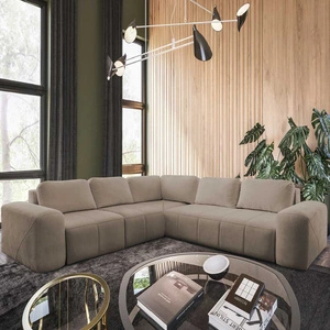 Rohová rozkládací pohovka s funkcí spaní Bovec III tmavě béžová levá mimořádně stylová rohová rozkládací pohovka ideální do prostorného obývacího pokoje