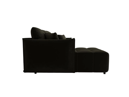 Rozkládací pohovka Oroso graphite levá měkká sametová tkanina s hydrofobním povlakem nádoba na lůžkoviny