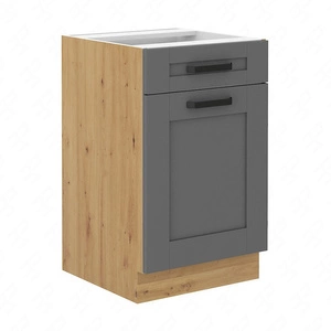 Stojící kuchyňská skříňka se zásuvkou a policí Asti 50 D 1F 1S BB skříňka odolná proti rozlití páry a teplu