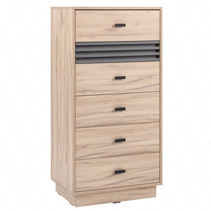 Komoda se zásuvkami Estan 60 cm dub estan světlý / antracit moderní designový nábytek kvalitní zpracování hrany komody zakončené speciální dýhou