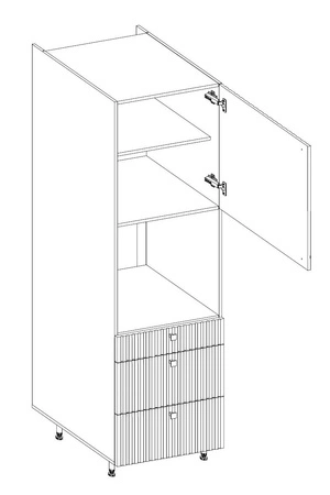 Verdi 60 DPS-215 3S 1F kuchyňská skříňka se zásuvkami pro instalaci trouby kovová úchytka skříňka odolná proti vlhkosti a poškození