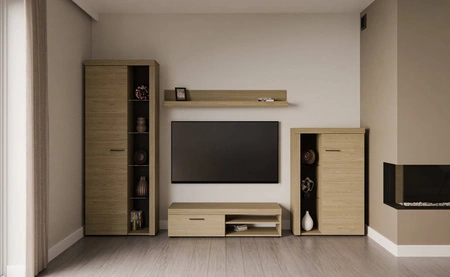 Nástěnná skříňka Rene z olejovaného dubu inovativní design moderní uspořádání s elegantním charakterem s rozsáhlou funkčností