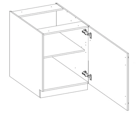 Skříňka s policí Rimini 60 D 1F BB stojící kuchyňská skříňka odolná proti páře, rozlití a teplu