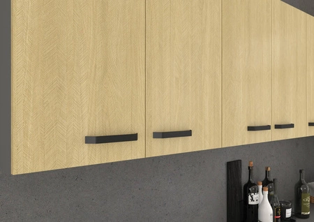 Kuchyňská nástěnná skříňka Chevron 80 G-90 2F s dekorativním dekorem rybí kosti skříňka odolná proti vlhkosti a poškození