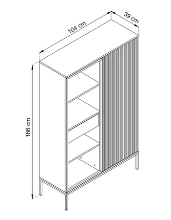 Amma 104 cm béžová vitrína se zásuvkou moderní tvar stylové provedení obývacího pokoje systém push to open