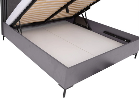 Postel Estan 160x200 cm antracitová ideální postel do ložnice ABS hrany designové čalouněné čelo postele