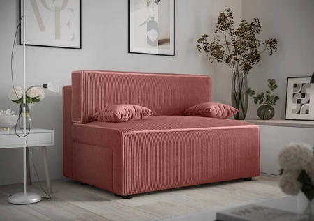 Rozkládací pohovka Brandon Indická růžová moderní design a široká funkčnost trojrozměrné tkaniny s výraznými pruhy