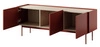 TV skříň Vellore 97 cm cihlová originální design bezúchytková čela kovové nohy v barvě čel skříně snížená horní část