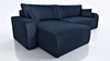 Rohová sedací souprava s funkcí spaní Fiesta XL tmavě modrá univerzální rohová sedací souprava s úložným prostorem na lůžkoviny odolná plyšová tkanina