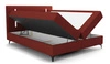 Kontinentální postel Norco 180x200 vínová Stylová postel s úložným boxem Osvětlení v čele postele dodává jedinečný nádech