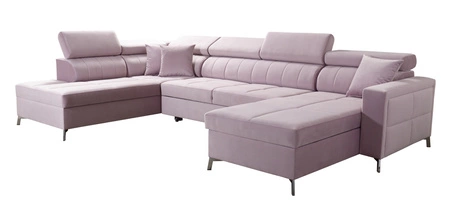 Rohová sedačka s funkcí spaní Nausa VI bordó pravá strana stylová rohová sedačka do obývacího pokoje s pohodlnou povrchovou úpravou měkká sametová látka