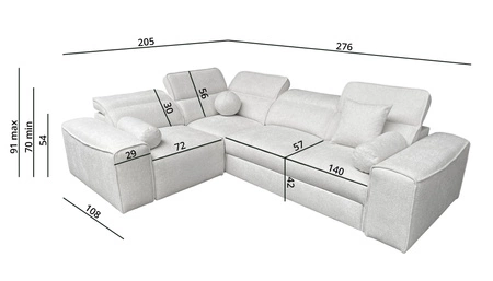 Rozkládací pohovka Viano II šedá levá designová rohová rozkládací pohovka, která se dokonale hodí do moderního bydlení