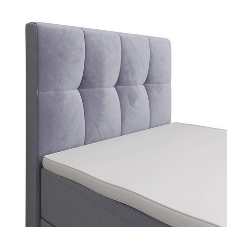 Kontinentální postel Manhattan 120x200 modrá v moderním skandinávském stylu s čalouněným čelem a nohou postele s úložným boxem