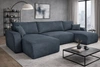 Rohová sedací souprava s funkcí spaní Fiesta U XL tmavě šedá rohová sedací souprava do obývacího pokoje s úložným prostorem na lůžkoviny s plyšovým povrchem
