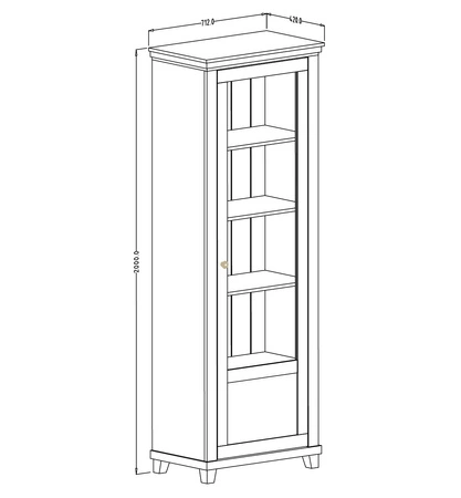 Vitrína Evora 71 cm béžová / dub dunin pravý potěší milovníky výrazných interiérů, ideální do obývacího pokoje a jídelny