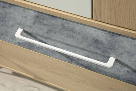 Nábytková sestava Cary dub biskvit / bílá / beton ideální do dětského pokoje nebo pokoje pro mladé v módním stylu