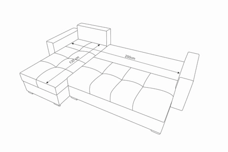 Levá rohová sedací souprava Aldo v šedém jasanu s funkcí spaní zaručuje nejvyšší pohodlí a funkčnost
