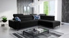 Rohová sedací souprava s funkcí spaní Belvi III černá pravá pohodlná a elegantní rohová sedací souprava do obývacího pokoje s praktickým úložným prostorem na boku