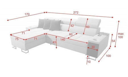 Rohová rozkládací pohovka Dafni heather zanechá sametové pohodlí a funkčnost při každodenním odpočinku