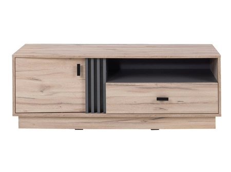 TV skříňka Estan 125 cm dub estan světlý / antracit moderní design nábytku kvalitní zpracování hrany knihovny zakončené speciální dýhou