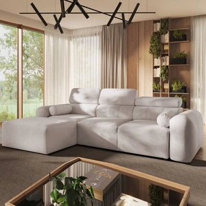 Cantare rohová pohovka s funkcí spaní slonová kost levá funkční a pohodlná rohová pohovka s moderním designem plyšová látka