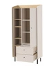 Knihovna Olivio 80 cm eukalyptus / baltický dub dune elegantní design stabilní vysoké nohy knihovna s dvířky a zásuvkami