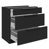 Stojící kuchyňská skříňka se zásuvkami černá 80 D 3S BB kovová hrana úchytka skříňka odolná proti vlhkosti a poškození