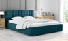 Čalouněná postel Umiky 180x200 tyrkysová Stylová postel s úložným prostorem na lůžkoviny Pohodlný podhlavník zaujme svým elegantním designem