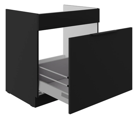 Kuchyňská dřezová skříňka se zásuvkou Black 80 ZL 1S BB hrany úchytek odolné proti vlhkosti a poškození skříňky