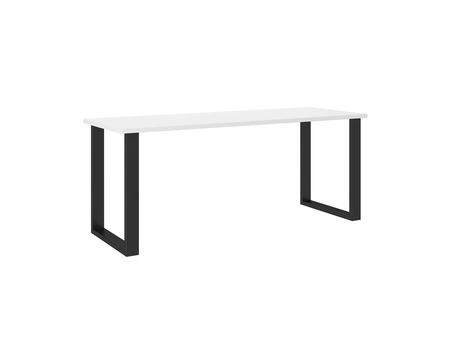 Stůl Taunton 185x67 cm bílá / černá jednoduchý tvar nábytku obohacený stylovými černými nohami v loftovém stylu odolný proti rozlití desky