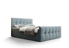 Tyrkysová kontinentální postel Manhattan 160x200 v moderním skandinávském stylu s čalouněným čelem a nohama