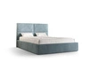 Čalouněná postel Aphrodite 140x200 s úložným boxem tyrkysová v moderním skandinávském stylu s pohodlným čelem