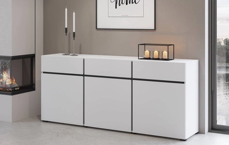 Komoda Cross 180 cm bílá stylový design komody do obývacího pokoje jednoduchá forma v moderním provedení