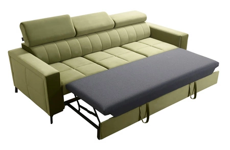 Pohovka s funkcí spaní Nausa grafitové nastavitelné opěrky hlavy odolné proti prošití a poškrábání pohodlné při relaxaci