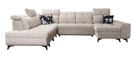 Rohová sedací souprava s funkcí spaní Buffalo X žlutá pravá funkční a pohodlná rohová sedací souprava do pokoje s kontejnery na lůžkoviny