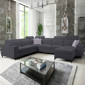 Kelly Elegantní rohová sedačka VIII s funkcí spaní grafitová pravá strana Stylová rohová sedačka do obývacího pokoje poskytuje pohodlí při relaxaci