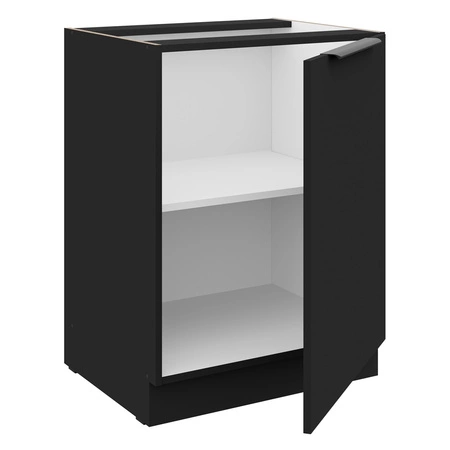 Rohová sestava kuchyňského nábytku Brianza / Černá 330x210 cm kovové úchytky skříněk vypadají skvěle v moderních interiérech