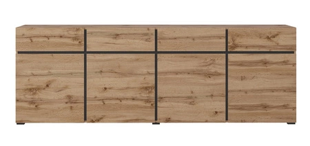 Komoda Cross 225 cm dub wotan jednoduchý tvar v moderním provedení ideální komoda do obývacího pokoje geometrický tvar