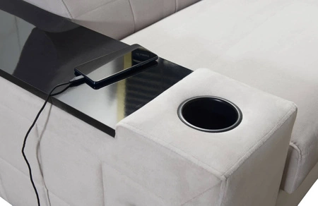 Rohová sedačka s funkcí spaní Belvi II hnědá levá elegantní a ergonomická rohová sedačka do obývacího pokoje praktický úložný prostor v boční části