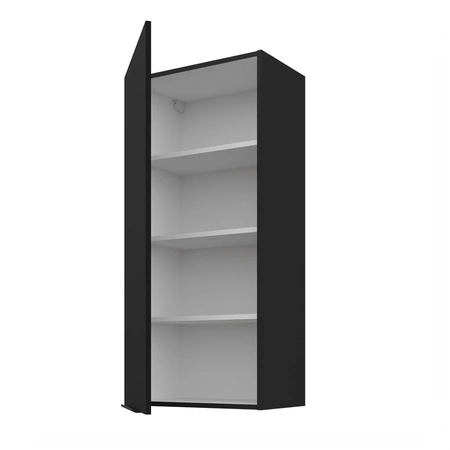 Kuchyňská nástěnná skříňka černá 50 G-108 1F kovová hrana rukojeti odolná proti vlhkosti a poškození skříňky