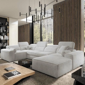 Rohová sedací souprava Viano IV s funkcí spaní šedá jasanová pravá designová rohová sedací souprava, která se skvěle hodí do moderních interiérů