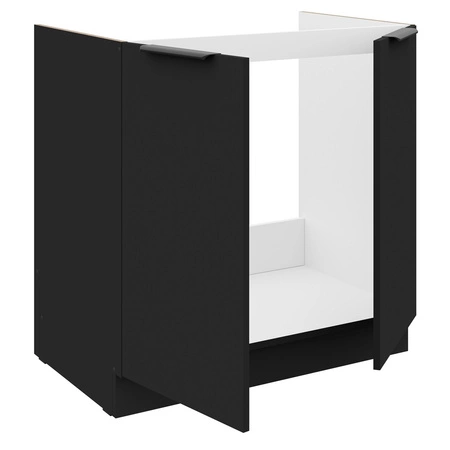 Rohová sestava kuchyňského nábytku Brianza / Černá 330x210 cm kovové úchytky skříněk vypadají skvěle v moderních interiérech