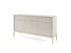 Komoda Lovro 154 cm se zásuvkami béžová moderní design potěší milovníky výrazných interiérů zlaté kovové doplňky