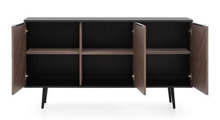 Komoda Tullio 150 cm černý grafit / captains deck elegantní komoda se zajímavým designem designových úchytek na hraně