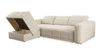 Rohová sedací souprava s funkcí spaní Cetara béžová levá strana stylový design pohodlné posuvné opěradlo nastavitelné opěrky hlavy