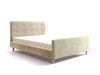 Čalouněná postel Isara 160x200 béžová s kontejnerem v moderním skandinávském stylu s výrazným čelem a podnožkou