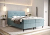 Tyrkysová kontinentální postel Melba 140x200 v moderním skandinávském stylu s výrazným čelem